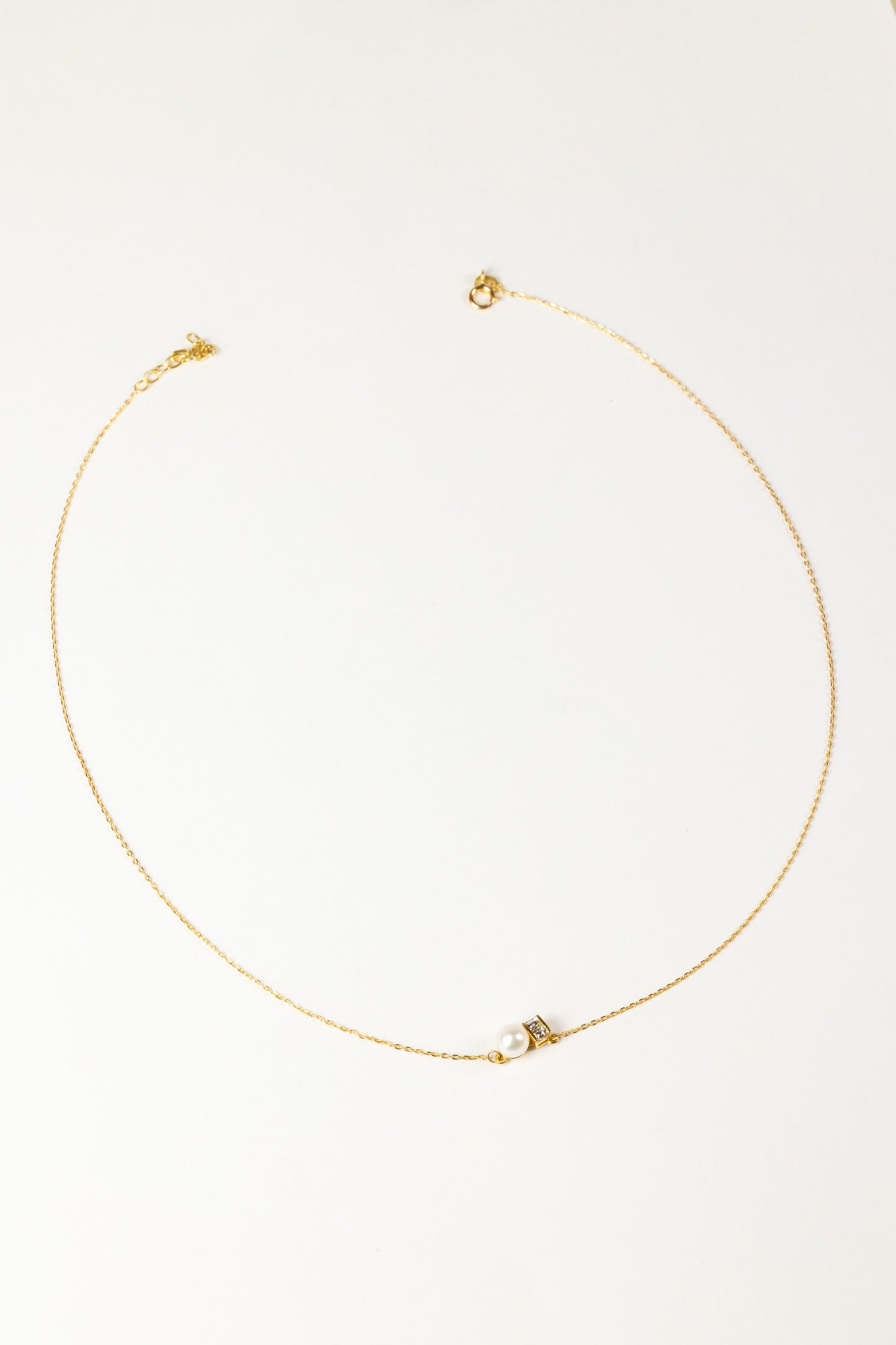 D&J Diamond & Pearl Necklace
