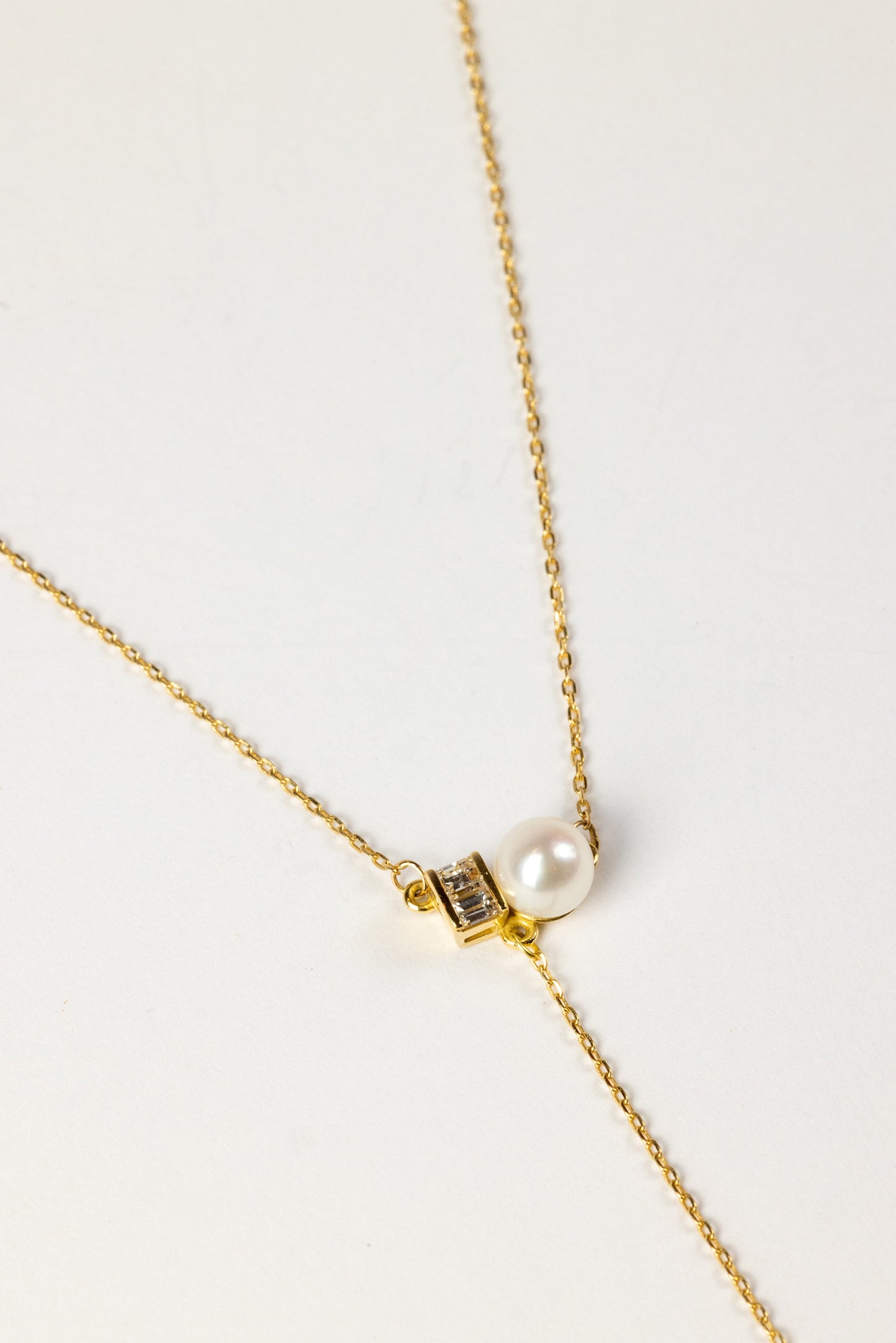 Juju Diamond & Pearl Drop Down Necklace